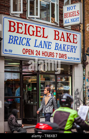 Brick Lane Beigel Bake East London - Boulangerie Beigel, Beigal ou bagel - 24 heures Beigel magasins à Londres de Brick Lane Banque D'Images