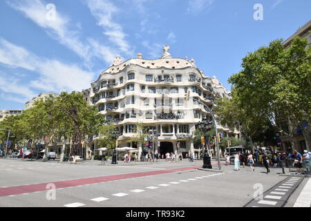 La Pedrera - Casa Mila de Gaudi Banque D'Images