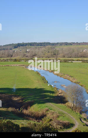 River Piddle, ou trente, vue du Nord mur en Wareham Banque D'Images