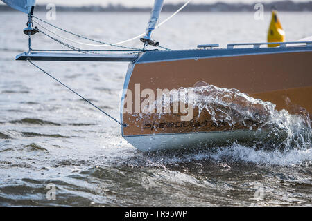 Speedlounger yacht en aluminium construit en Hollande Banque D'Images