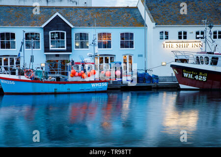 WEYMOUTH, Royaume-Uni - Mai 20th, 2019 : Vieux Port est un port pittoresque à la ville en bord de mer de Weymouth, dans le Dorset, dans le sud de l'Angleterre. Banque D'Images