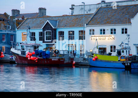 WEYMOUTH, Royaume-Uni - Mai 20th, 2019 : Vieux Port est un port pittoresque à la ville en bord de mer de Weymouth, dans le Dorset, dans le sud de l'Angleterre. Banque D'Images