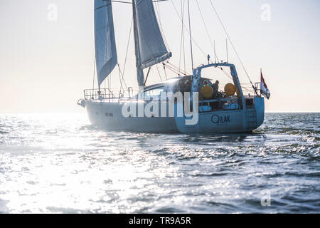 Yacht à Qilak construit au chantier naval K M en Hollande. Banque D'Images