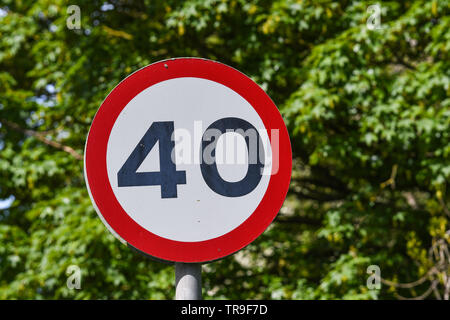 40 mph road sign Banque D'Images