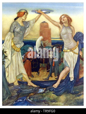 Le Morte D'arthur par William Russell Flint Banque D'Images