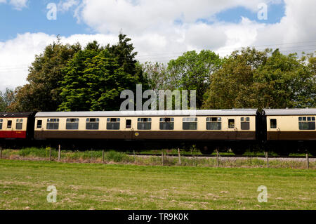 GWR préservé chariot sur le Gloucestershire Warwickshire Railway, Gloucestershire, Royaume-Uni Banque D'Images