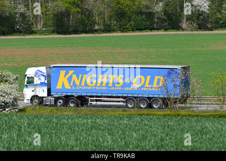 Les camions circulant sur l'A42 dans le Leicestershire Banque D'Images