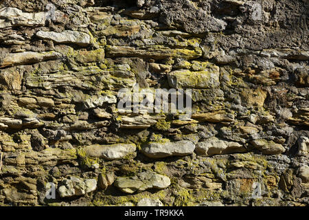 Mur en pierres naturelles ou en briques avec amour égaré photographié dans un parc en Allemagne Banque D'Images