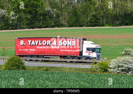 Les camions circulant sur l'A42 dans le Leicestershire Banque D'Images