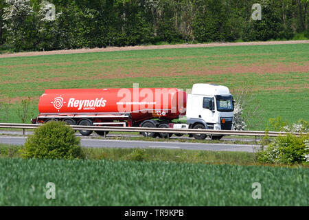 Les camions circulant sur l'A42 dans le Leicestershire Banque D'Images