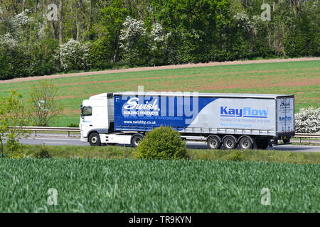 Les camions circulant sur l'A42 dans le Leicestershire Banque D'Images