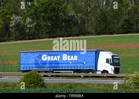 Les camions circulant sur l'A42 dans le Leicestershire Banque D'Images