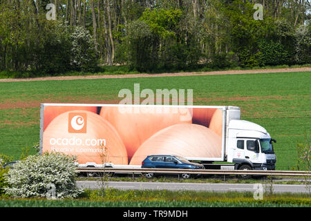 Les camions circulant sur l'A42 dans le Leicestershire Banque D'Images