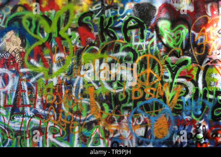 John Lennon Wall à Prague, République Tchèque Banque D'Images