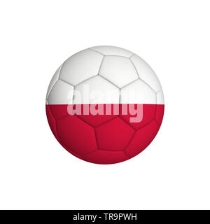 Ballon de soccer avec un drapeau de la Polish isolé sur fond blanc Banque D'Images