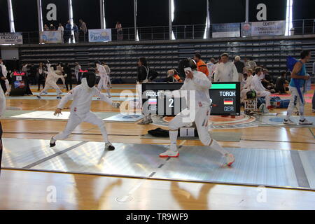 Championnat d'Europe d'escrime vétérans à Cognac (Charente) Banque D'Images