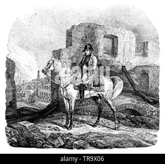 Napoléon dans Moscou le 22 septembre 1812, , A. Adam (livre d'histoire, 1899) Banque D'Images