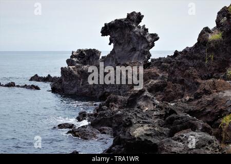 Yongduam Rock, Dragon Head Rock à Jeju, en Corée Banque D'Images