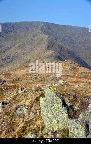 Stile & Riggindale longue Crag de rocher de l'ascension de la High Street, dans le Wainwright Parc National de Lake District, Cumbria, England, UK Banque D'Images