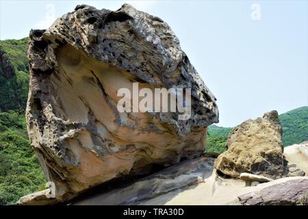 Formation de roches sur la côte taïwanaise Banque D'Images