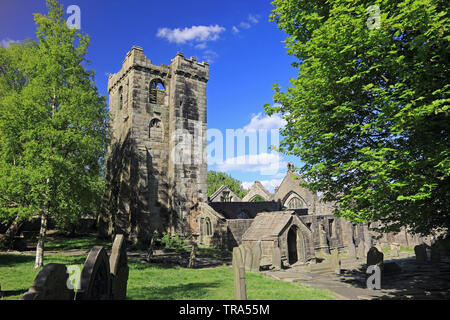 Ruines de l'église de St Thomas a'Becket, Heptonstall, West Yorkshire Banque D'Images