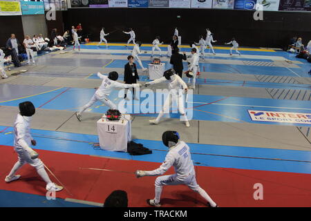 Championnat d'Europe d'escrime vétérans à Cognac (Charente) Banque D'Images