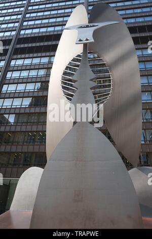 Le Chicago Picasso (souvent juste) est un Picasso untitled sculpture monumentale de Pablo Picasso à Chicago, Illinois. Banque D'Images