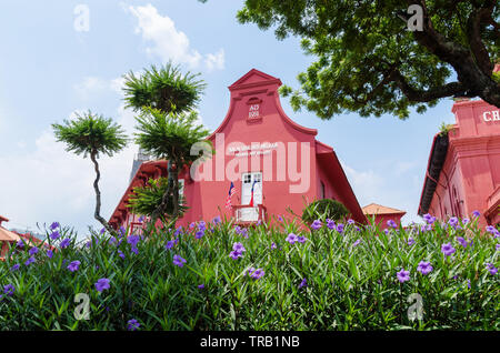 Malacca Malaisie,avril 21,2019 -:vue panoramique de l'Église du Christ et Malacca Melaka Art Gallery. Il a été inscrit comme site du patrimoine mondial de l'emplacement. Banque D'Images