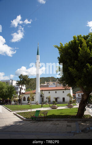 Ibrahim aga mosquée Eski cami de style ottoman avec miranet Marmaris, vieille ville, province de Mugla, Turquie Banque D'Images