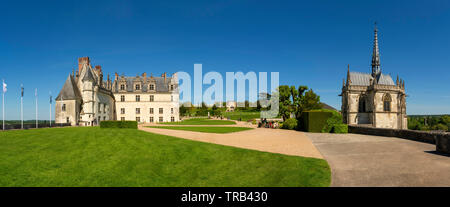 Château Renaissance d'Amboise et chapelle Saint Hubert, Loire, Indre-et-Loire, Center-Val de Loire, France, Europe Banque D'Images