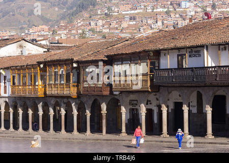 Plaza de Armas de Cusco le matin, au Pérou. Banque D'Images