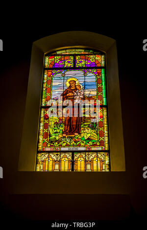 Saint San Antonio vitraux de la cathédrale métropolitaine au Panama Banque D'Images