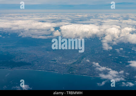 Vue aérienne de la région Shonan à Kanagawa, Japon. Banque D'Images