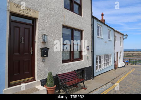 'Captain Cook's Cottage', la rue de l'Église, Staithes, municipalité de Scarborough, North Yorkshire, Angleterre, Grande-Bretagne, Royaume-Uni, UK, Europe Banque D'Images