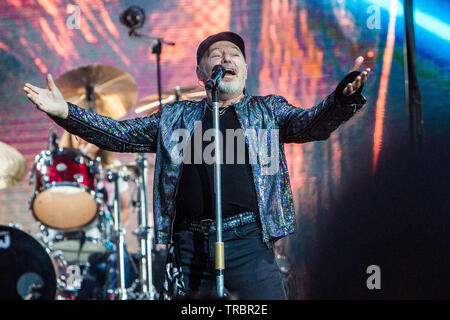 Vasco Rossi en concert à San Siro à Milan, Italie, le 01 juin 2019 Banque D'Images