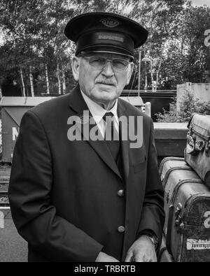 Portraits de la guerre des années 1940 Week-end au Grand Central Railway dans Quorn Loughborough, Royaume-Uni. Banque D'Images