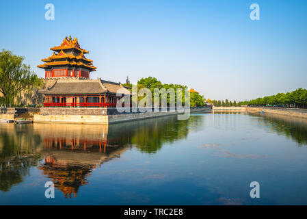 Tour d'angle à la cité interdite, Pékin, Chine Banque D'Images