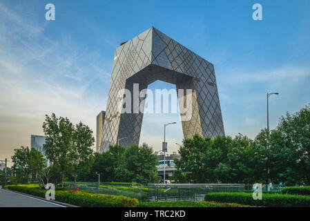 Beijing, Chine - le 8 mai 2019 : Chine Media Group (CMG) Siège. Le bâtiment a été achevé en mai 2012 et a remporté le 2013 Best Bâtiment Grand Worldw Banque D'Images