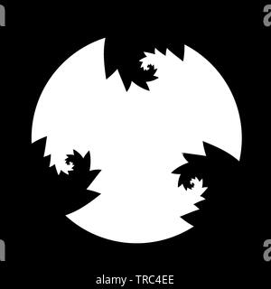 Colorée et une visualisation graphique de l'ordinateur peu commun de droit de l'étonnant comportement fractal d'une fonction mathématique sur les nombres complexes. Banque D'Images