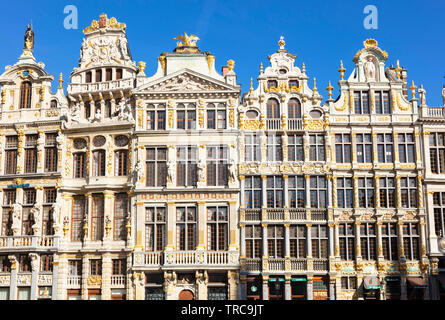 Bruxelles grand place bruxelles ornate halls de guilde ornate gables façade de la grand place Bruxelles centre-ville Bruxelles Belgique eu Europe Banque D'Images