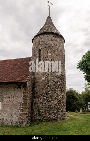 Tour Ronde de l'église Southease East Sussex Banque D'Images