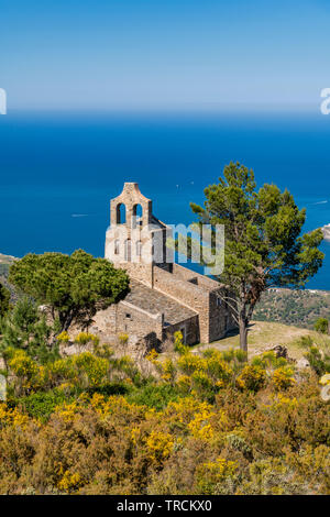 Église de Santa Helena de Roda, El Port de la Selva, Costa Brava, Catalogne, Espagne Banque D'Images