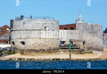 La Tour Ronde, une partie de la fortification de Portsmouth, Vieux Portsmouth, Hampshire, Royaume-Uni Banque D'Images