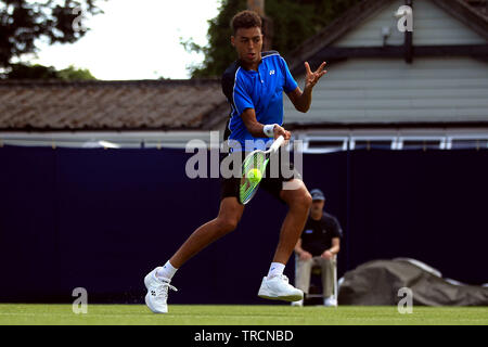 Surbiton, Royaume-Uni. 06Th Juin, 2019. Paul Jubb de Grande-bretagne en action contre James Ward de Grande-Bretagne dans l'intention des célibataires. Tennis 2019 Trophée Surbiton, jour un Surbiton Racket & Fitness Club à Surrey, le lundi 3 juin 2019. Ce droit ne peut être utilisé qu'à des fins rédactionnelles. Utilisez uniquement rédactionnel, pic par Steffan Bowen/Andrew Orchard la photographie de sport/Alamy live news Crédit : Andrew Orchard la photographie de sport/Alamy Live News Banque D'Images