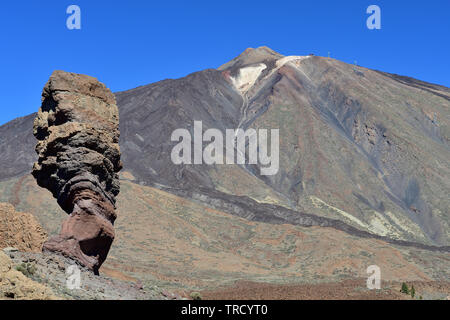 Avis de Roque Cinchado avec le Mont Teide en arrière-plan Banque D'Images