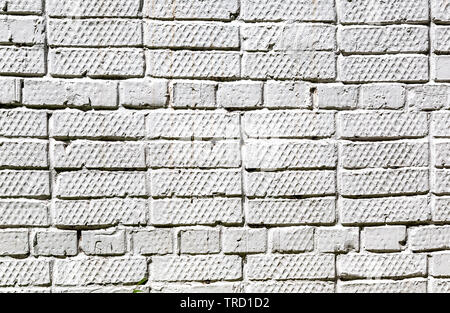 Mur de briques blanches comme texture de fond. Maçonnerie de briques avec nervures Banque D'Images