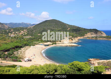 Su Portu beach en Sardaigne, Italie Banque D'Images