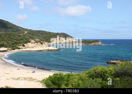 Su Portu beach en Sardaigne, Italie Banque D'Images