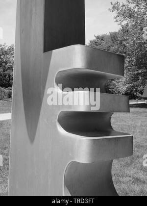 Jardin de sculptures de Seward Johnson en noir et blanc Banque D'Images