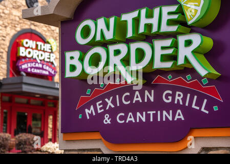 Sur la frontière Mexican Grill & Cantina Restaurant à Buford, près d'Atlanta en Géorgie. (USA) Banque D'Images